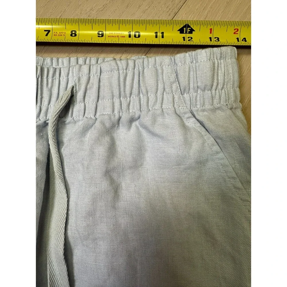 Venroy Linen Mini Skirt Sporty Minimalist 90s Chic Euro Summer Baby Blue XS